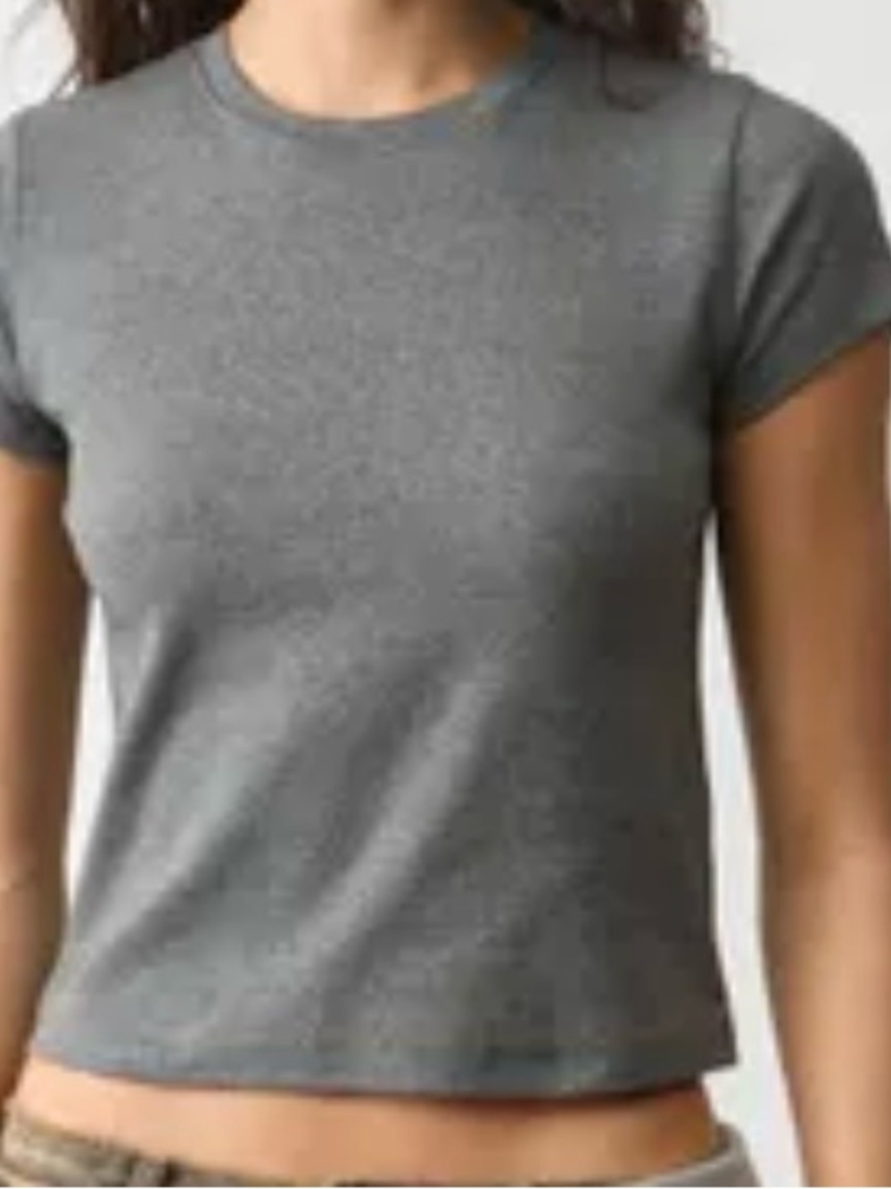 Women’s Grey Crop Crewneck Tee